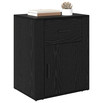 Armadio da Notte Rovere Nero 35 x 50 x 60 cm Legno multistrato