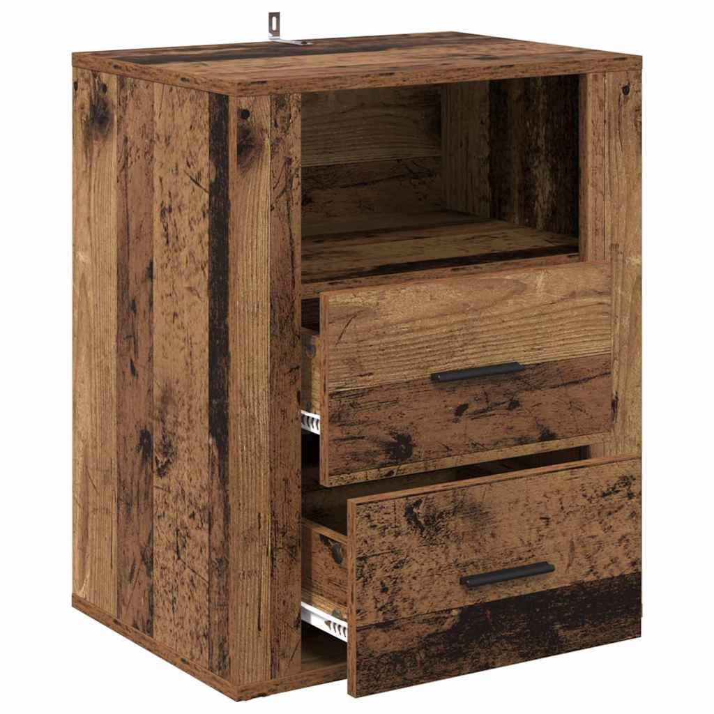 Armadio da Notte con cassetto Legno vecchio 35 x 50 x 60 cm