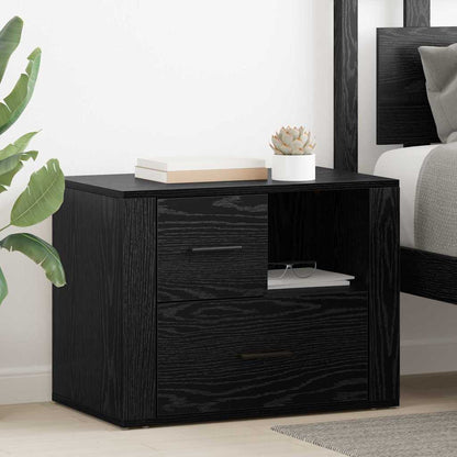 Armadio da Notte Rovere Nero 35 x 60 x 50 cm Legno multistrato