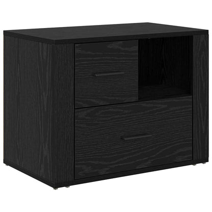 Armadio da Notte Rovere Nero 35 x 60 x 50 cm Legno multistrato