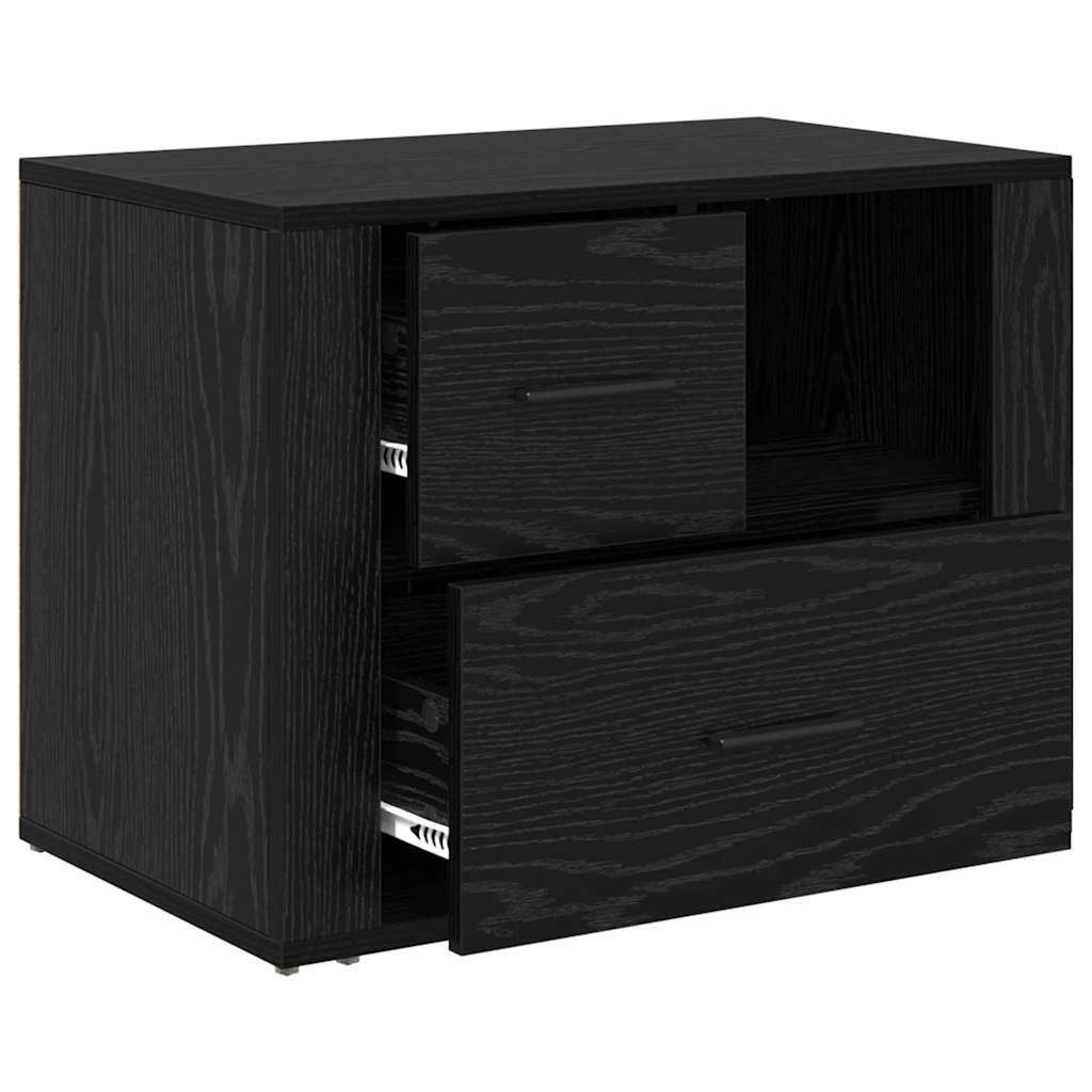 Armadio da Notte Rovere Nero 35 x 60 x 50 cm Legno multistrato