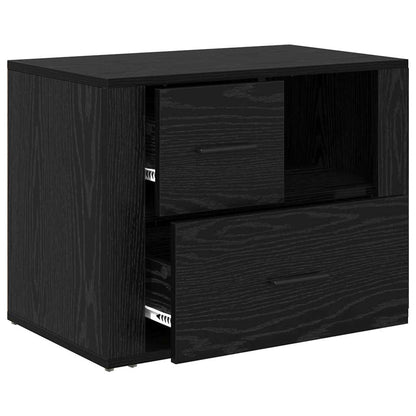 Armadio da Notte Rovere Nero 35 x 60 x 50 cm Legno multistrato