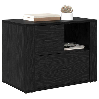 Armadio da Notte Rovere Nero 35 x 60 x 50 cm Legno multistrato