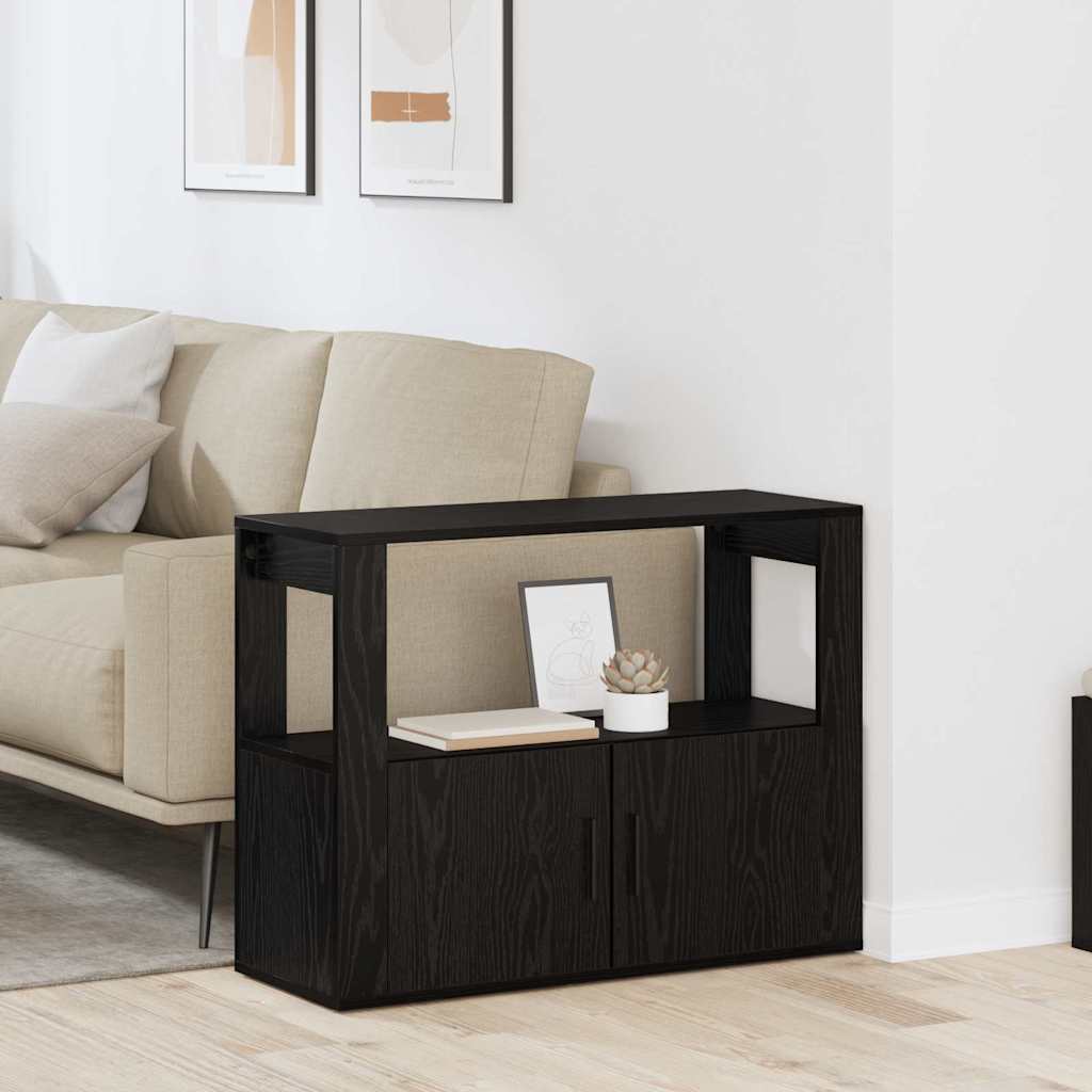 Credenza Rovere nero 80 x 30 x 60 cm Legno multistrato