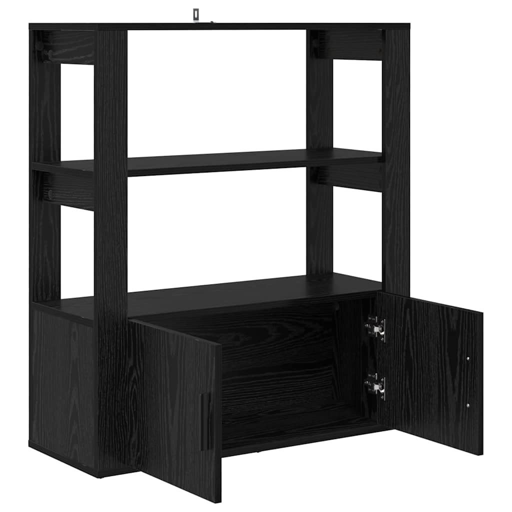 Credenza Rovere nero 30 x 80 x 90 cm Legno multistrato