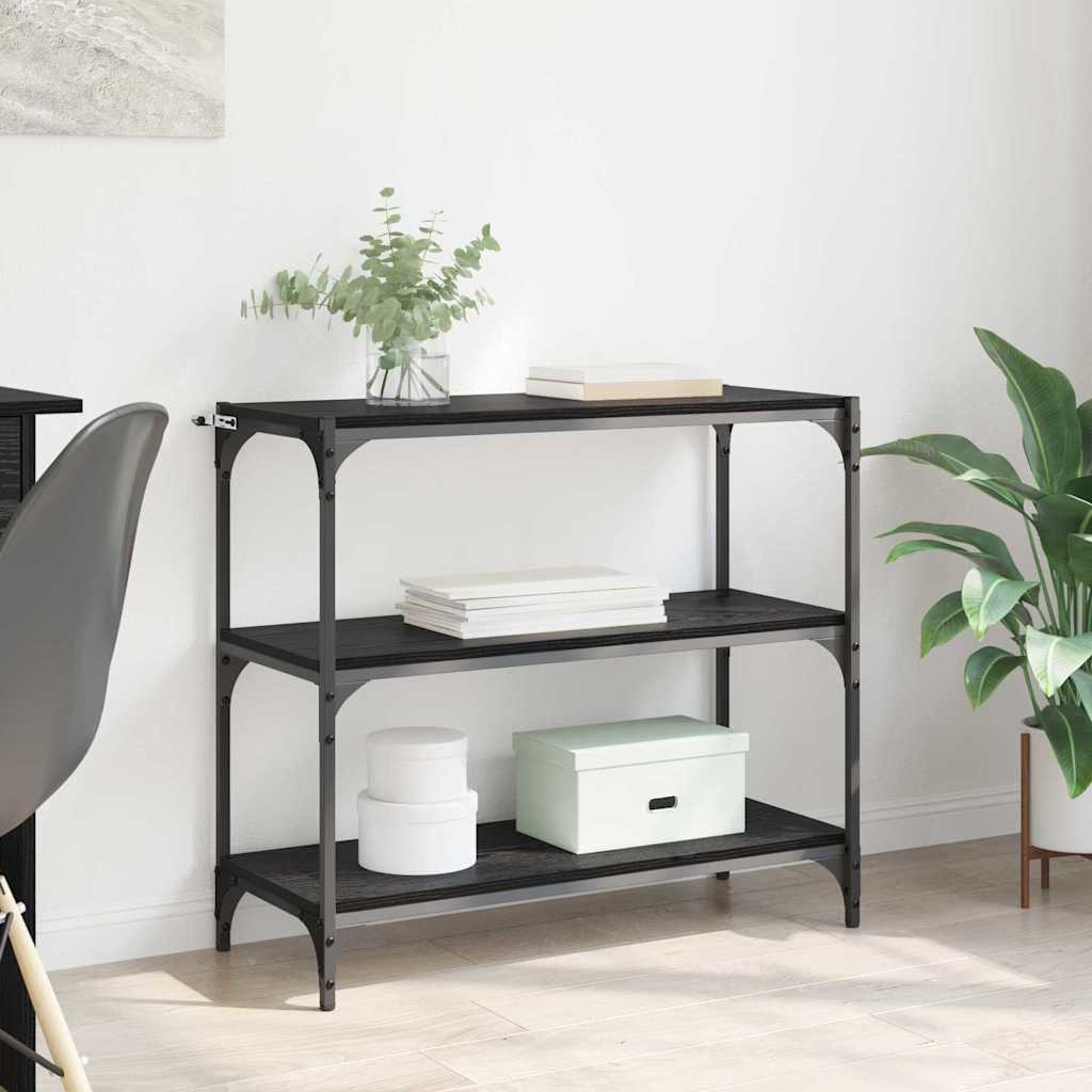 Armadio per Libri Rovere Nero 80 x 33 x 70,5 cm