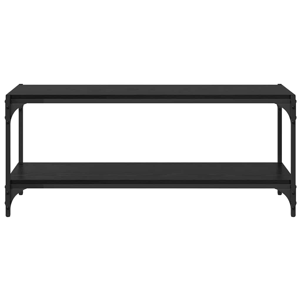 Mobile TV Rovere Nero 100x33x41cm Legno ingegnerizzato e ferro