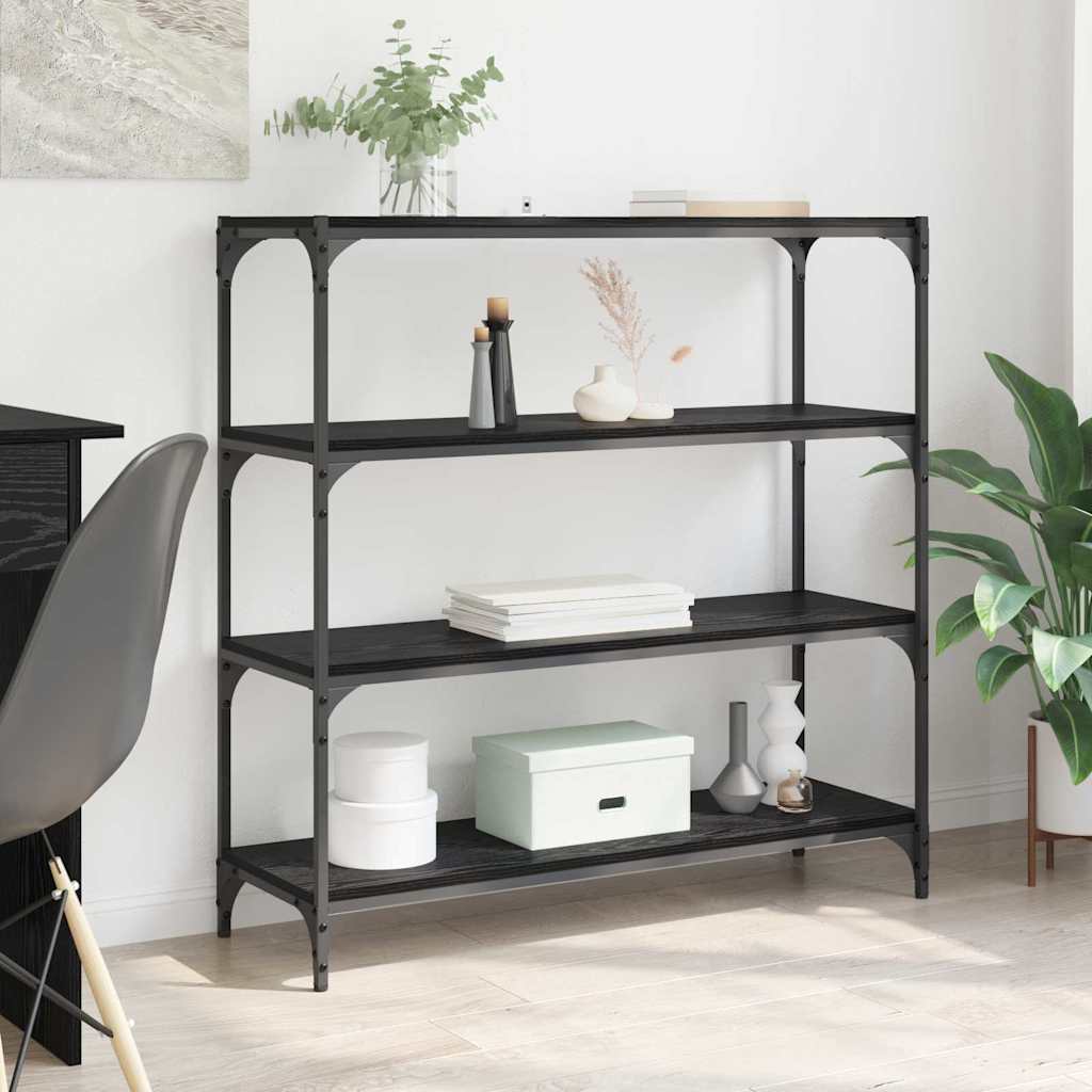 Armadio per Libri Rovere Nero 100 x 33 x 100 cm