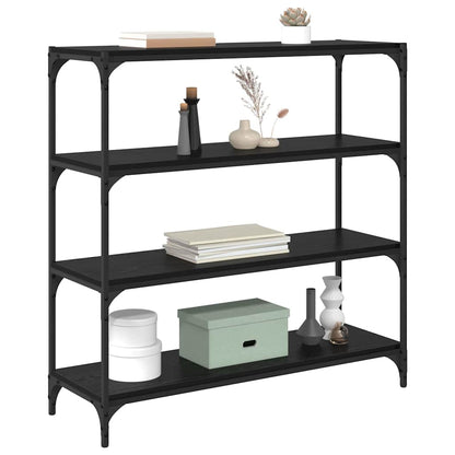 Armadio per Libri Rovere Nero 100 x 33 x 100 cm