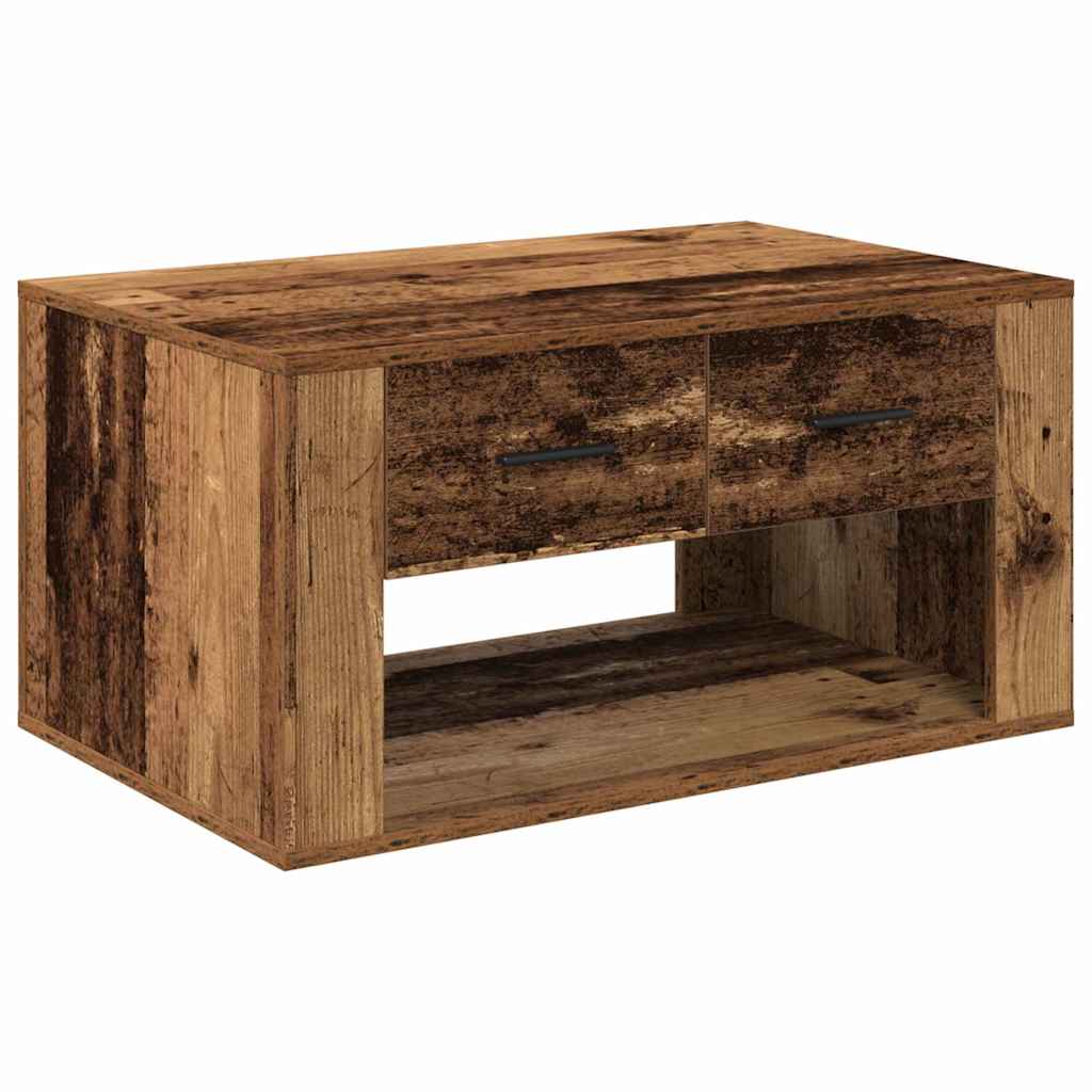 Tavolino da salotto con cassetto Legno vecchio 80 x 50 x 40 cm