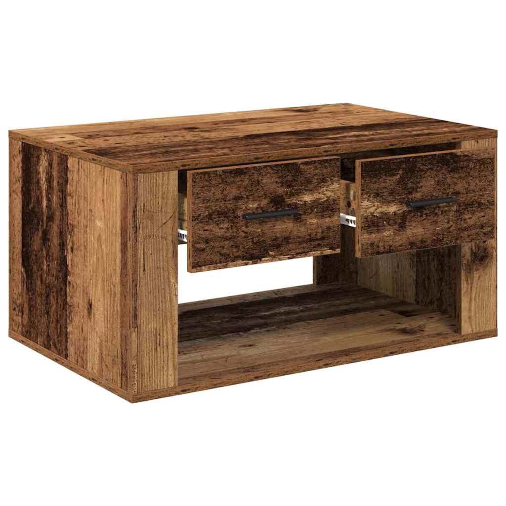 Tavolino da salotto con cassetto Legno vecchio 80 x 50 x 40 cm