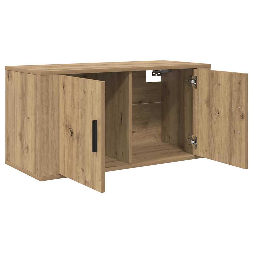 Mobile TV da parete rovere artigianale 80 x 34,5 x 40 cm