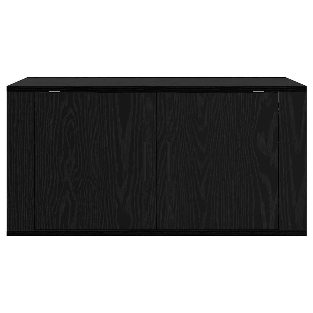 Mobile TV da parete Rovere nero 80 x 34,5 x 40 cm