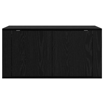 Mobile TV da parete Rovere nero 80 x 34,5 x 40 cm