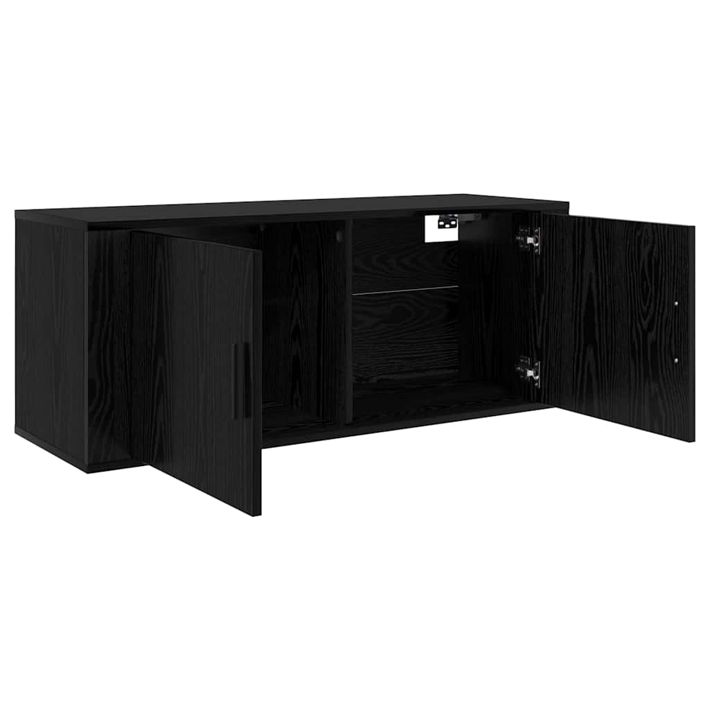 Mobile TV da parete Rovere Nero 100 x 34,5 x 40 cm