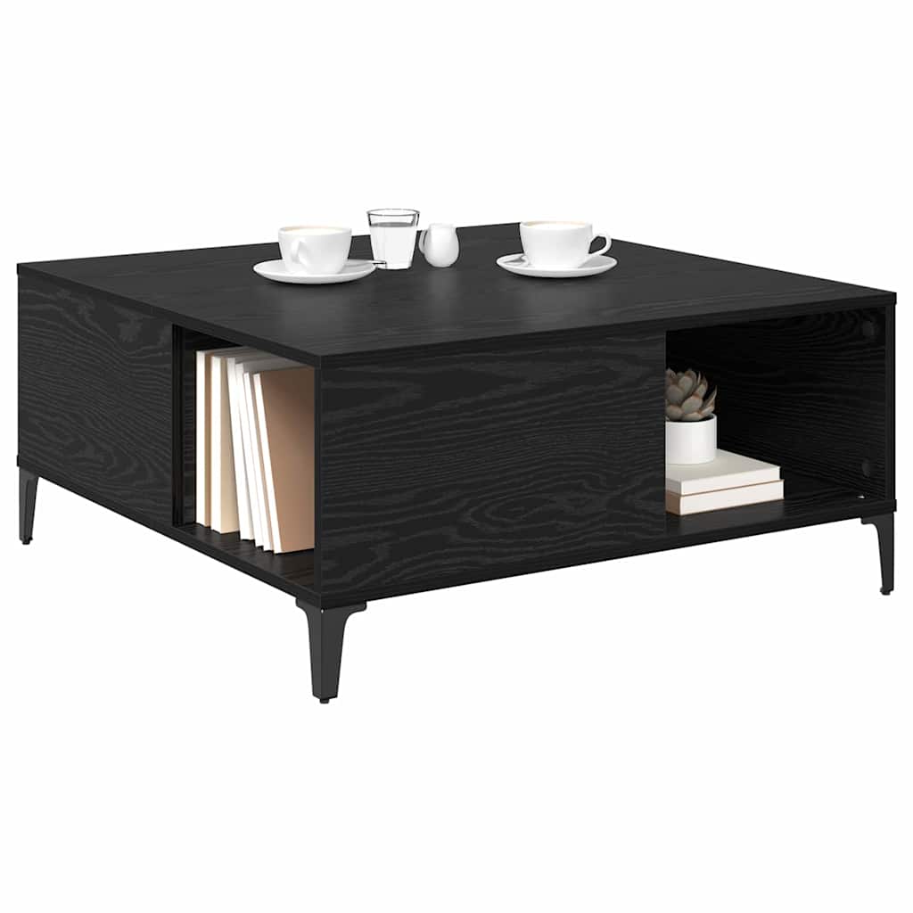 Tavolino da salotto Rovere Nero 80 x 80 x 36,5 cm