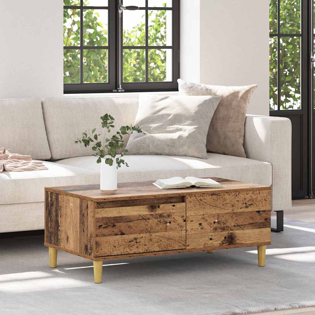 Tavolino da salotto con cassetto Legno vecchio 90 x 50 x 35 cm