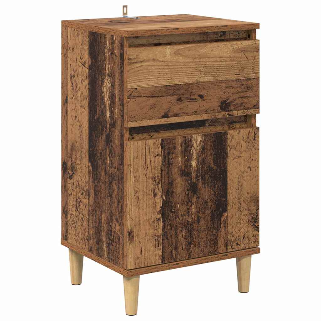 Armadio da Notte con cassetto Legno vecchio 40 x 35 x 70 cm