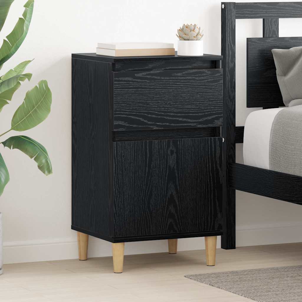Armadio da Notte Rovere Nero 40 x 35 x 70 cm Legno multistrato