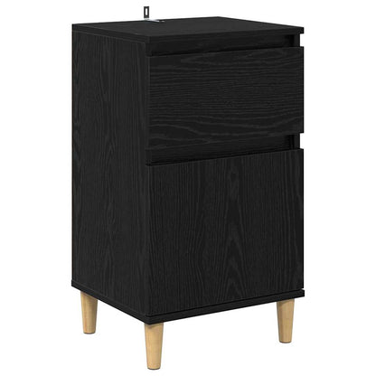 Armadio da Notte Rovere Nero 40 x 35 x 70 cm Legno multistrato