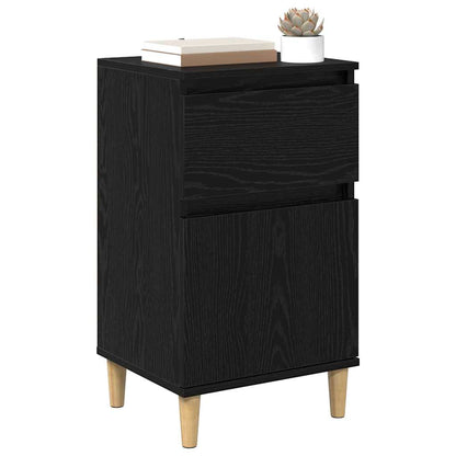 Armadio da Notte Rovere Nero 40 x 35 x 70 cm Legno multistrato