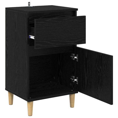 Armadio da Notte con cassetto 2 pcs Rovere Nero 40 x 35 x 70 cm