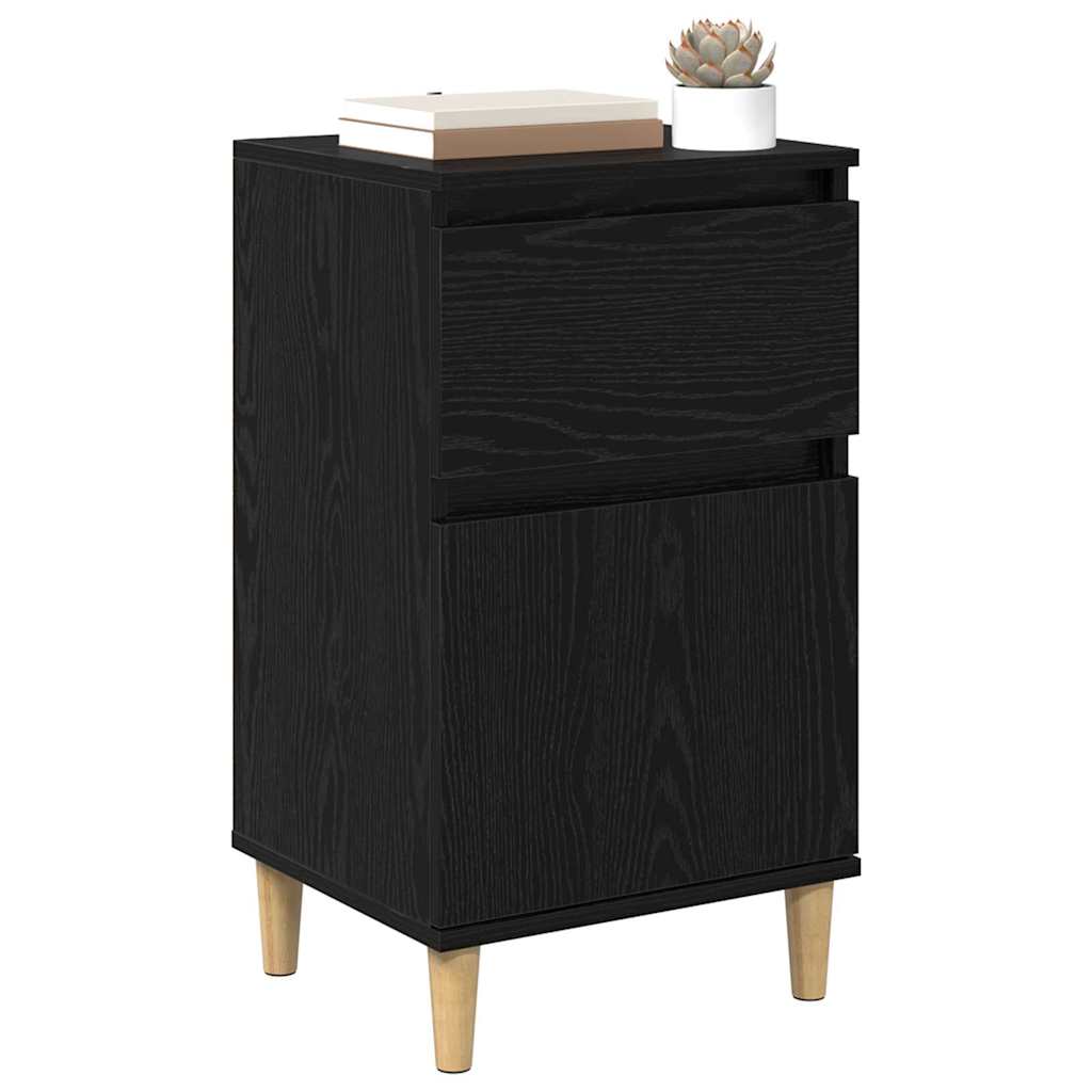 Armadio da Notte con cassetto 2 pcs Rovere Nero 40 x 35 x 70 cm