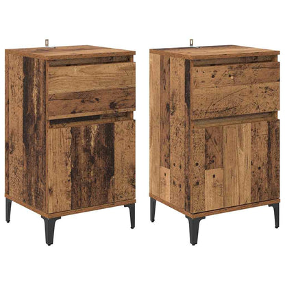 Armadio da Notte 2 pcs Legno vecchio 40 x 35 x 70 cm