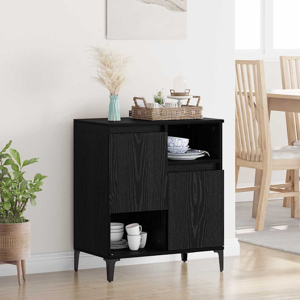 Credenza Rovere Nero 60 x 35 x 70 cm Legno multistrato