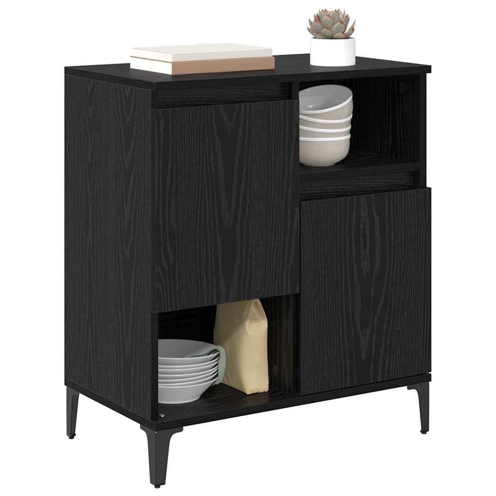 Credenza Rovere Nero 60 x 35 x 70 cm Legno multistrato