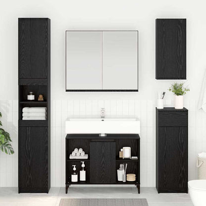 Armadio sottolavello con porta Rovere Nero 80 x 33 x 60 cm