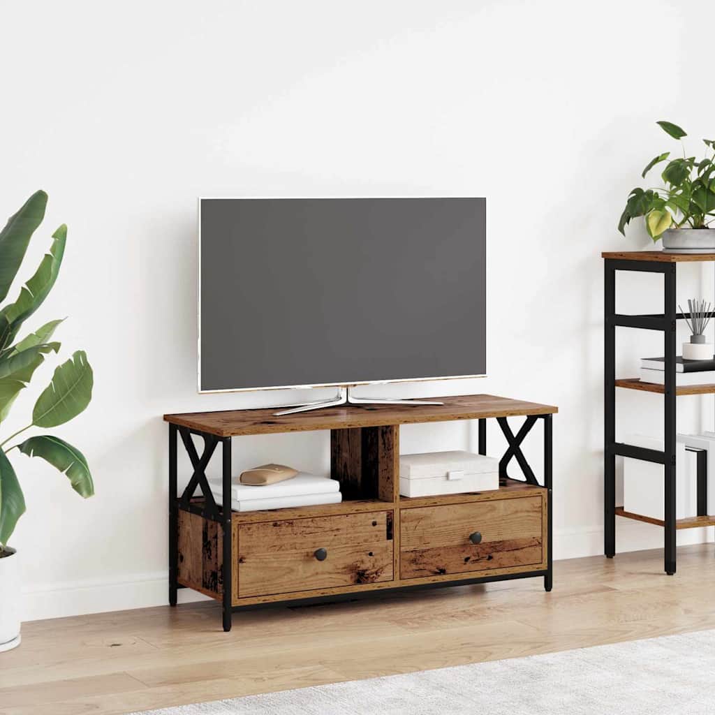 Mobile TV con cassetto Legno vecchio 90 x 33 x 45 cm