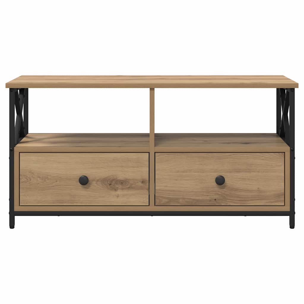 Mobile TV con cassetto Rovere artigianale 90 x 33 x 45 cm
