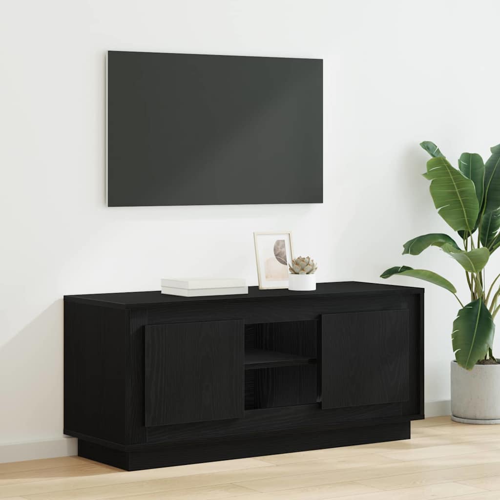 Mobile TV Rovere Nero 102 x 35 x 45 cm Legno multistrato