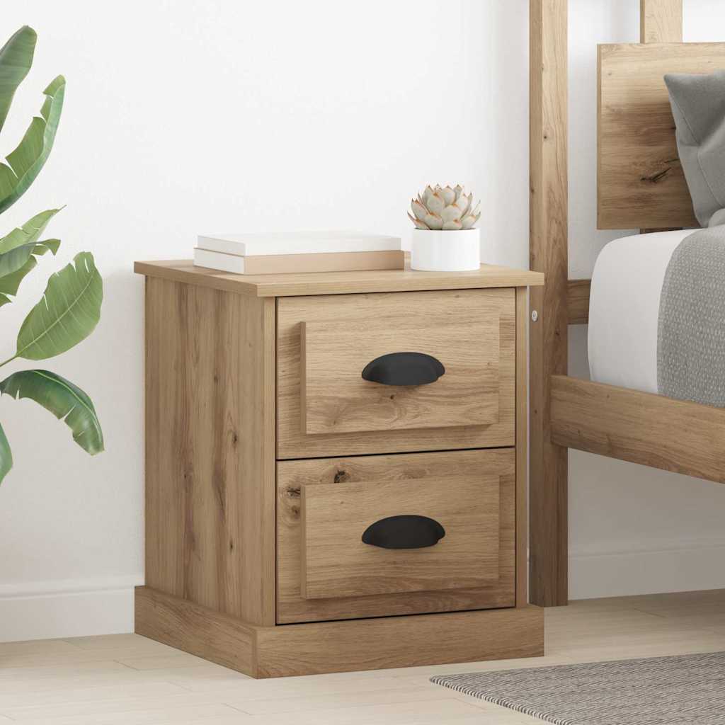 Armadio da Notte 2 pcs Rovere artigianale 39 x 39 x 47.5 cm