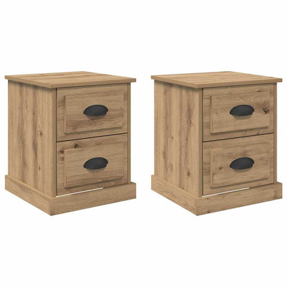 Armadio da Notte 2 pcs Rovere artigianale 39 x 39 x 47.5 cm