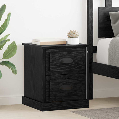 Armadio da Notte 2 pcs Rovere Nero 39 x 39 x 47.5 cm
