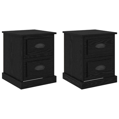 Armadio da Notte 2 pcs Rovere Nero 39 x 39 x 47.5 cm