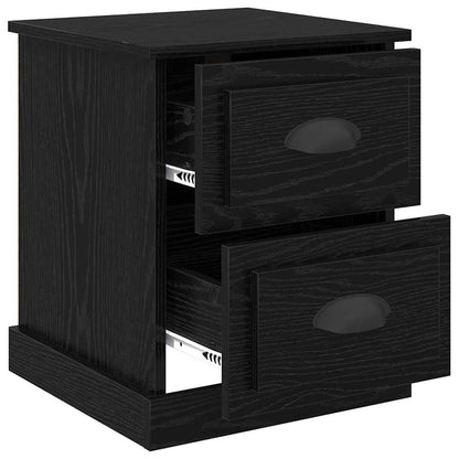 Armadio da Notte 2 pcs Rovere Nero 39 x 39 x 47.5 cm