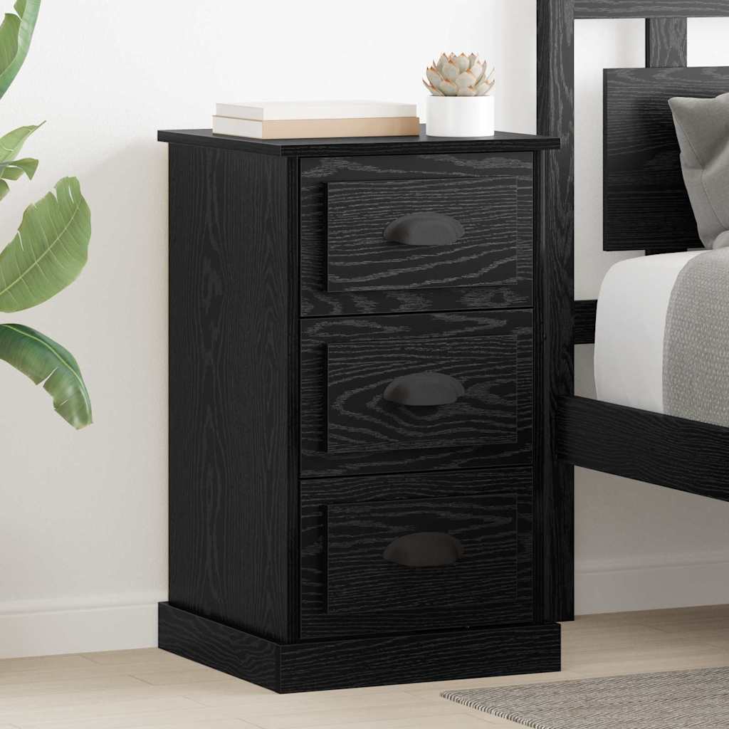 Armadio da Notte con cassetto Rovere Nero 39 x 39 x 67,5 cm