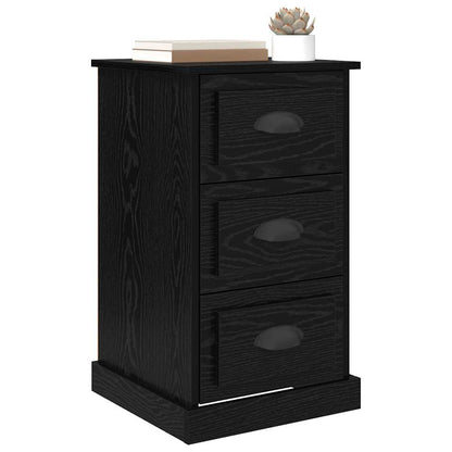 Armadio da Notte con cassetto Rovere Nero 39 x 39 x 67,5 cm