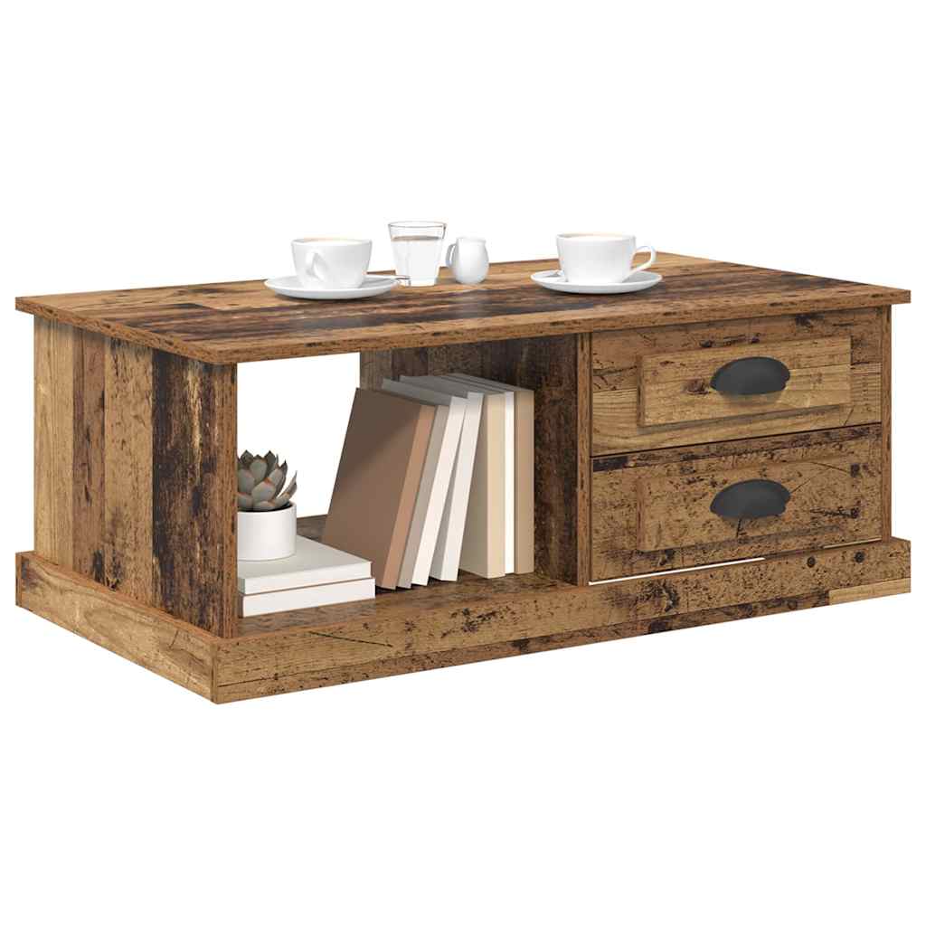 Tavolino da salotto con cassetto Legno vecchio 90 x 50 x 35 cm