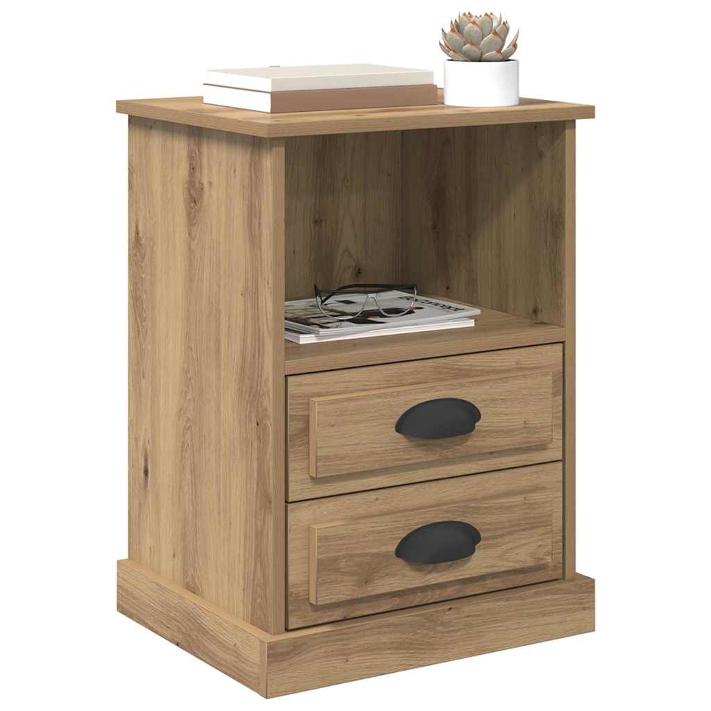 Armadio da Notte 2 pcs Rovere artigianale 36 x 43 x 60 cm