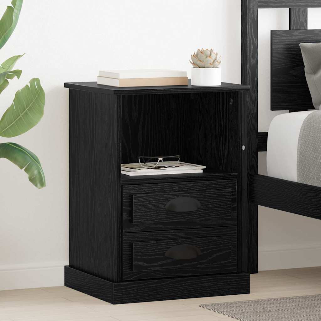 Armadio da Notte Rovere Nero 36 x 43 x 60 cm Legno multistrato