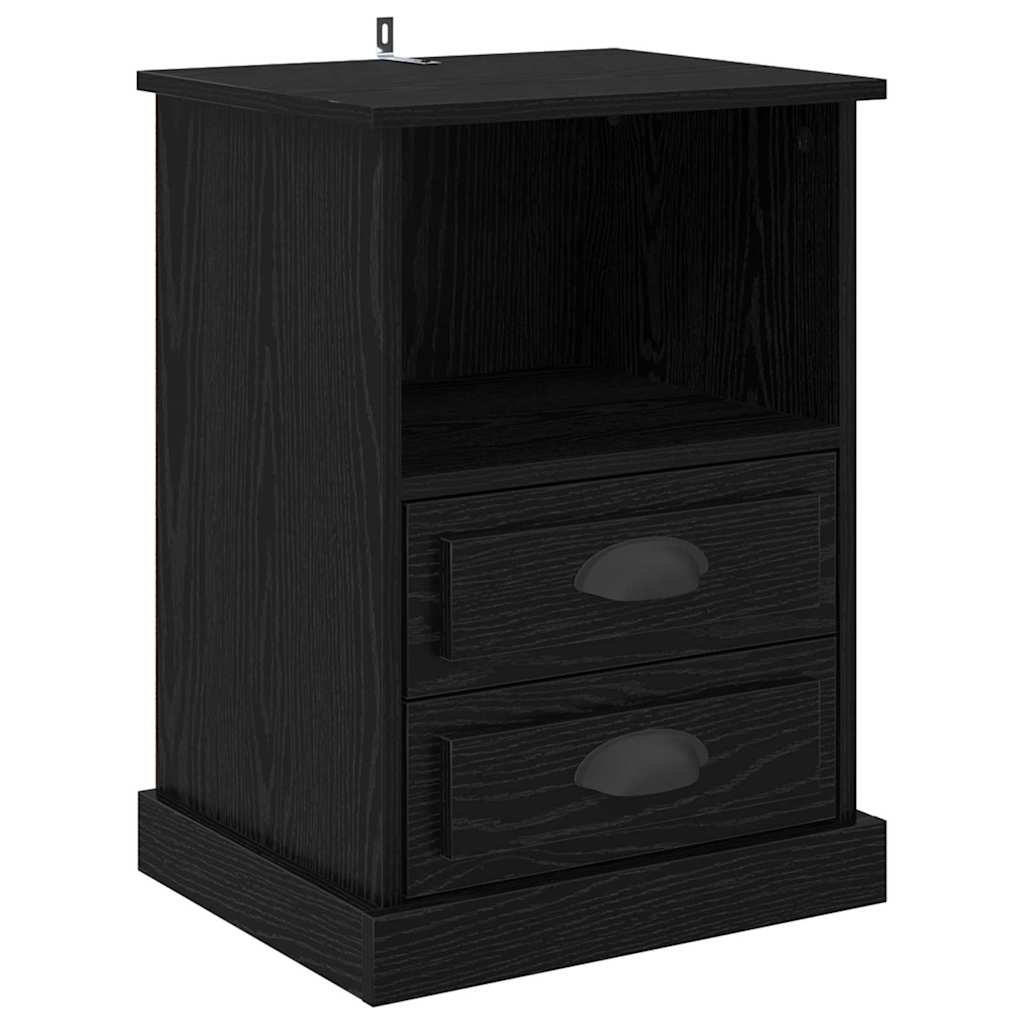 Armadio da Notte Rovere Nero 36 x 43 x 60 cm Legno multistrato