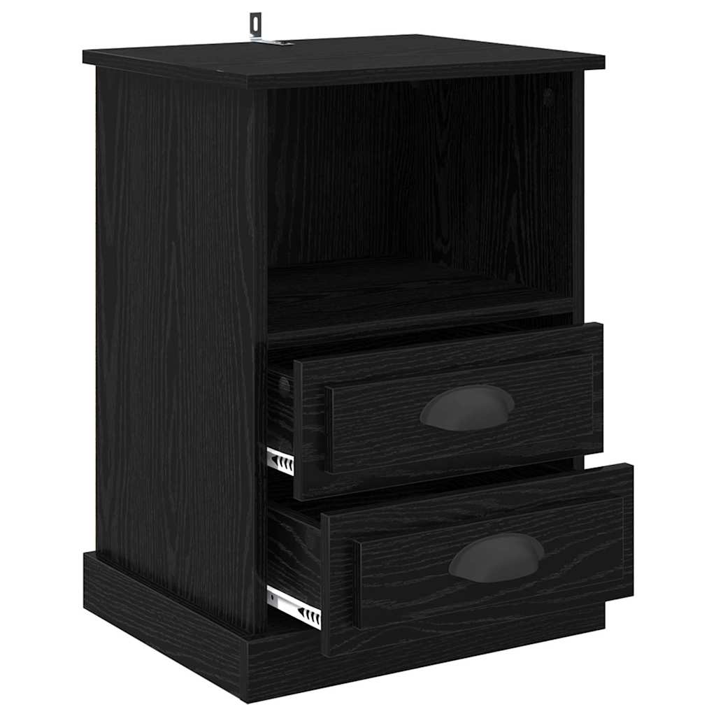 Armadio da Notte Rovere Nero 36 x 43 x 60 cm Legno multistrato