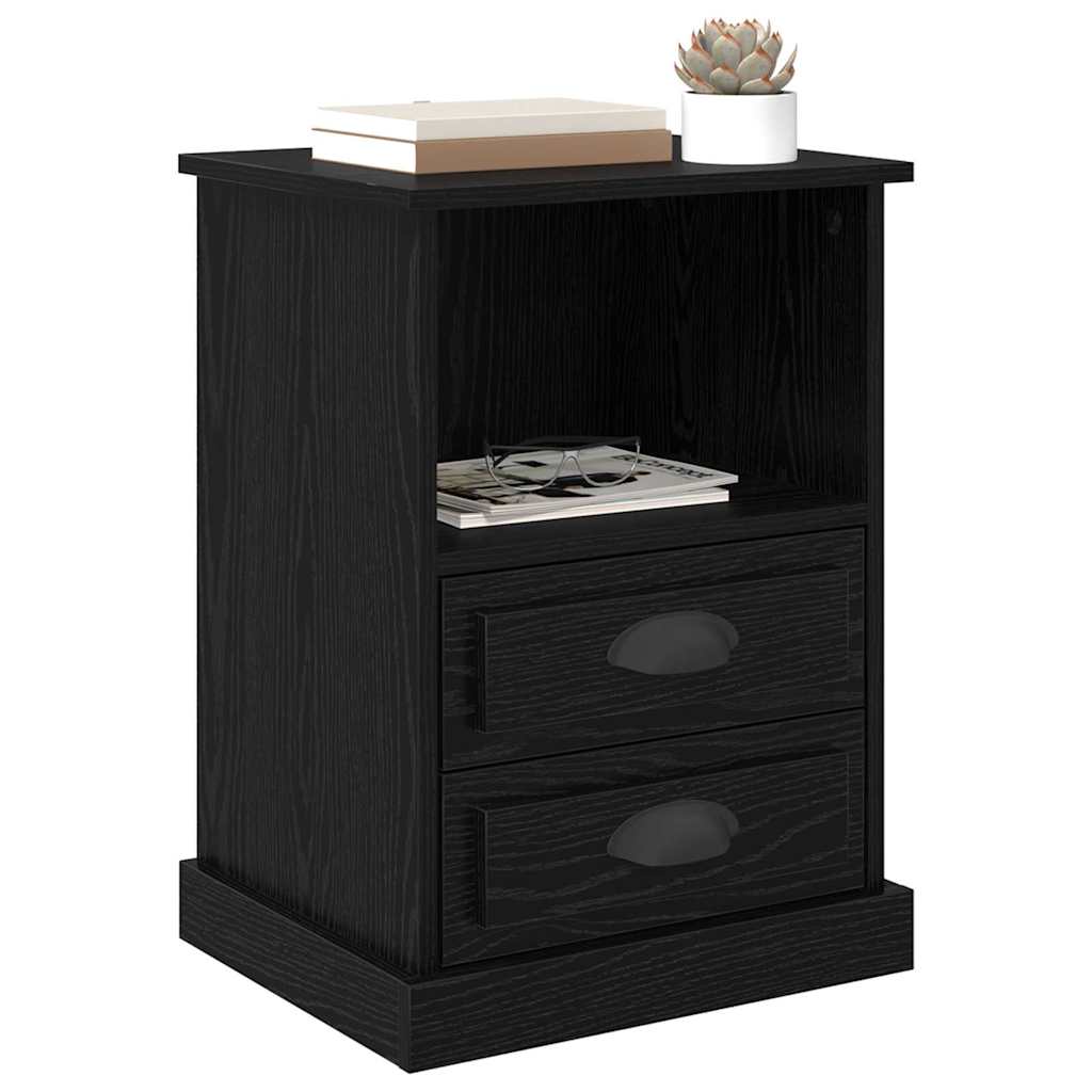 Armadio da Notte Rovere Nero 36 x 43 x 60 cm Legno multistrato
