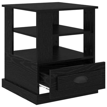 Armadio da Notte Rovere Nero 50 x 50 x 60 cm Legno multistrato