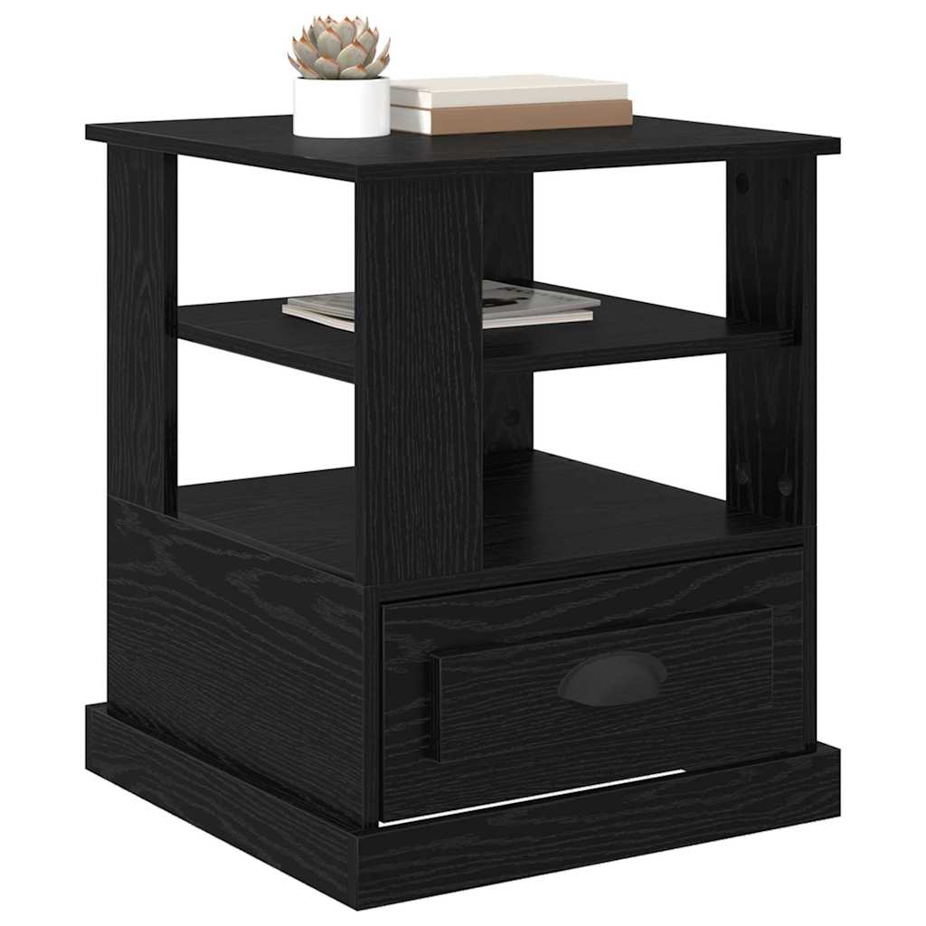 Armadio da Notte Rovere Nero 50 x 50 x 60 cm Legno multistrato