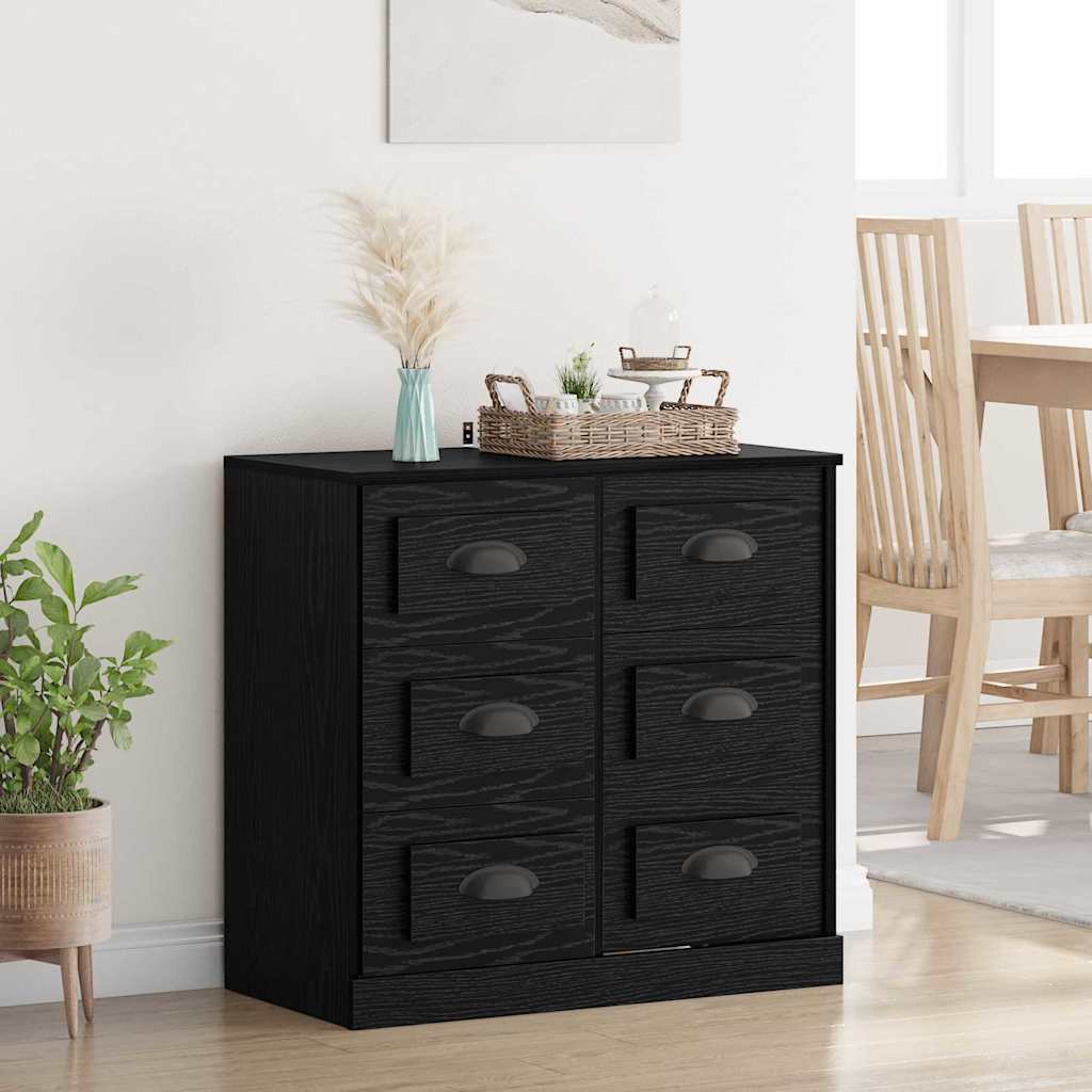 Credenza Rovere Nero 70 x 35,5 x 67,5 cm Legno multistrato